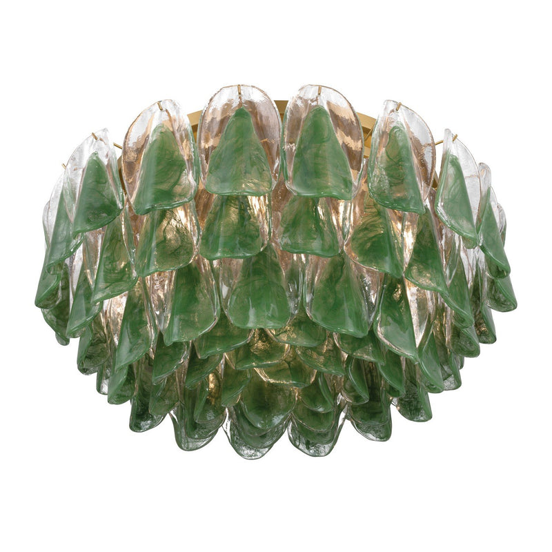 Verla Crest 11-Light Flush Mount in Legacy Brass