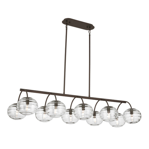 Lenora 10-Light Linear Chandelier in Dark Bronze