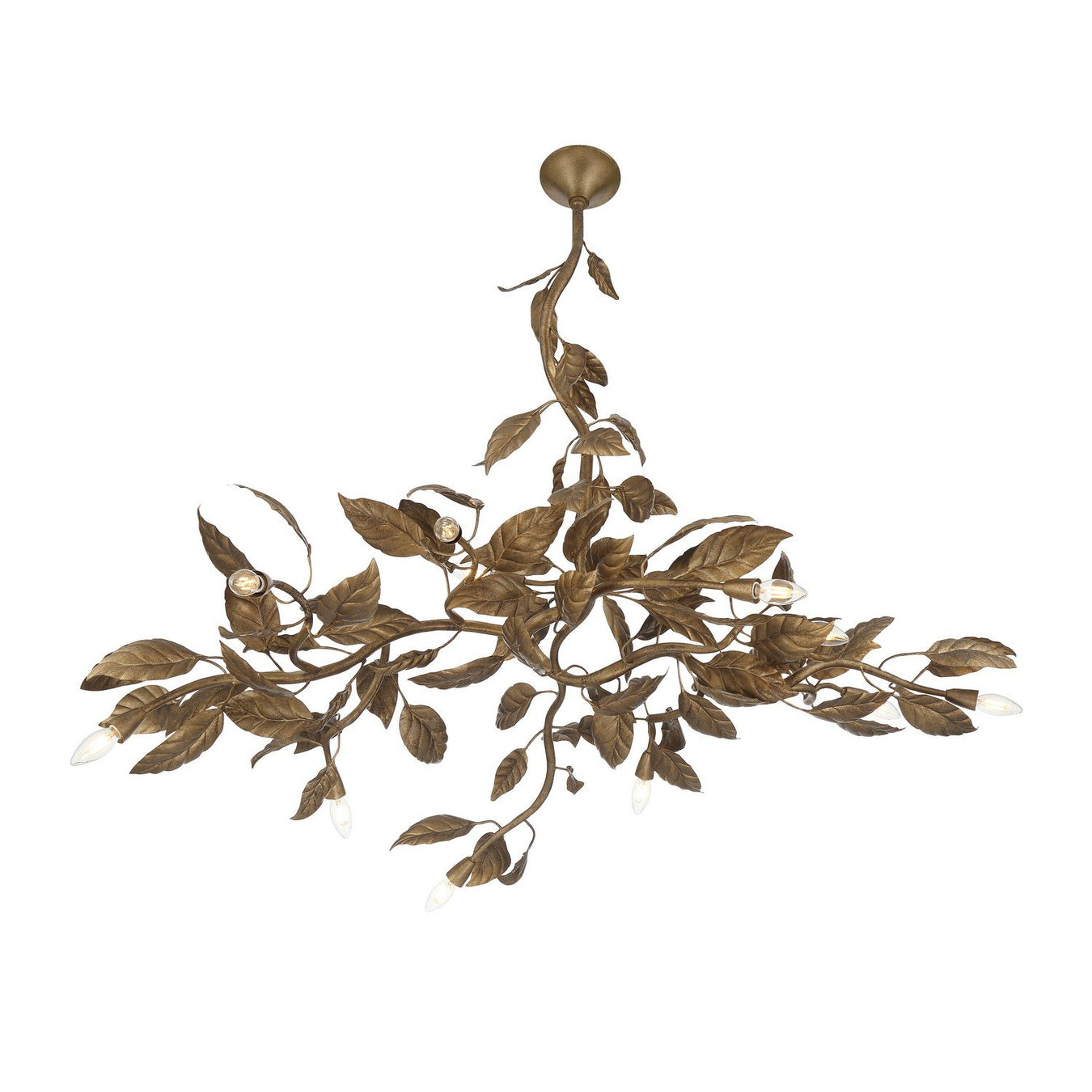 Seraphine 11-Light Linear Chandelier in Weathered Gold