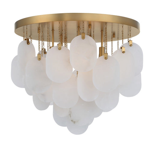 Velisse 5-Light Flush Mount in Legacy Brass