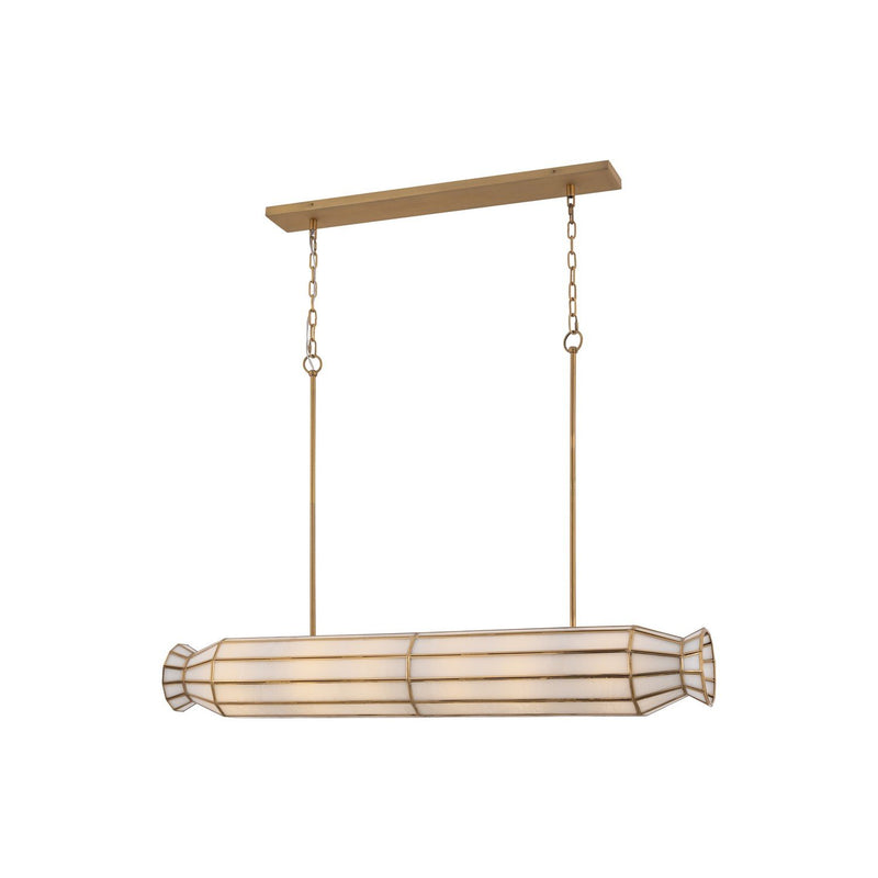 Jaxen 6-Light Linear Pendant in Legacy Brass