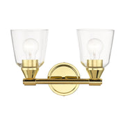 Haddington 2-Light Bath Vanity Light in Polished Brass