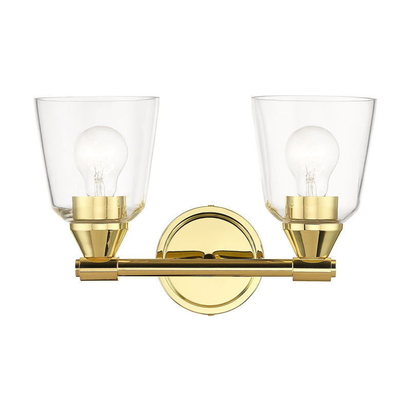 Haddington 2-Light Bath Vanity Light in Polished Brass