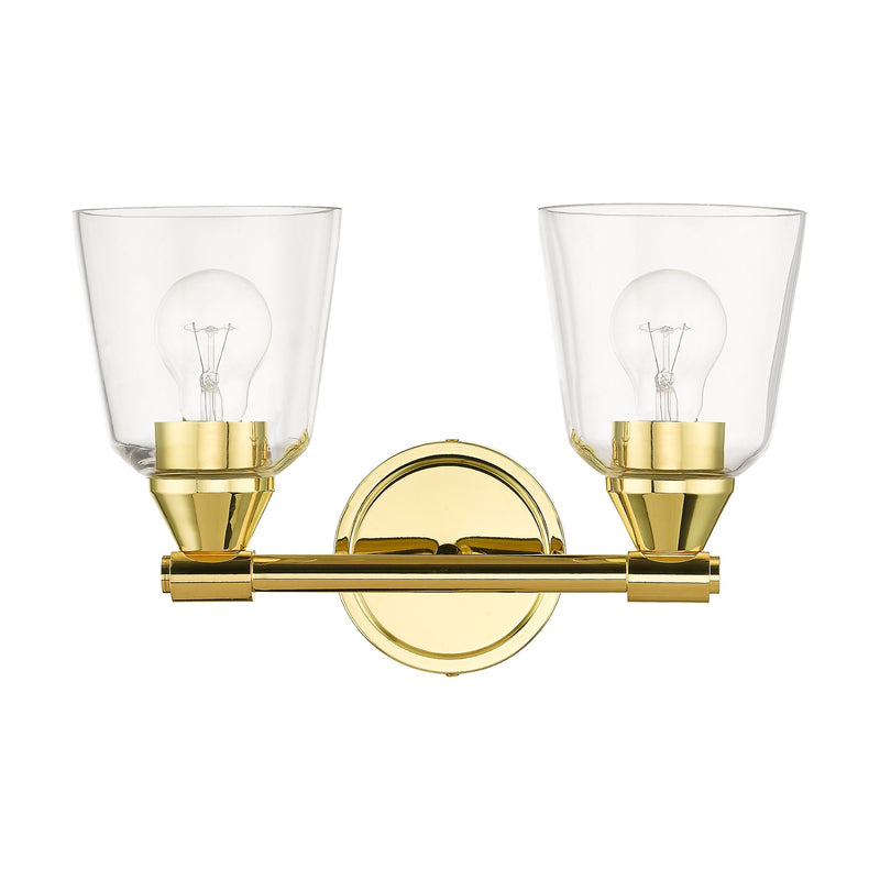 Haddington 2-Light Bath Vanity Light in Polished Brass