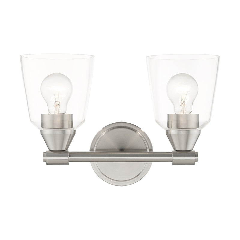 Haddington 2-Light Bath Vanity Light in Brushed Nickel