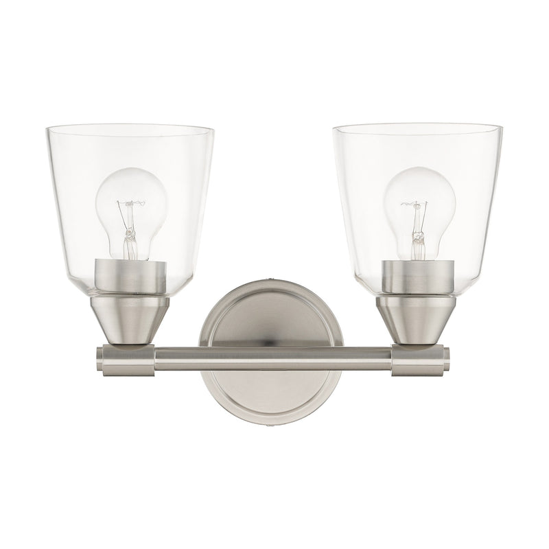 Haddington 2-Light Bath Vanity Light in Brushed Nickel