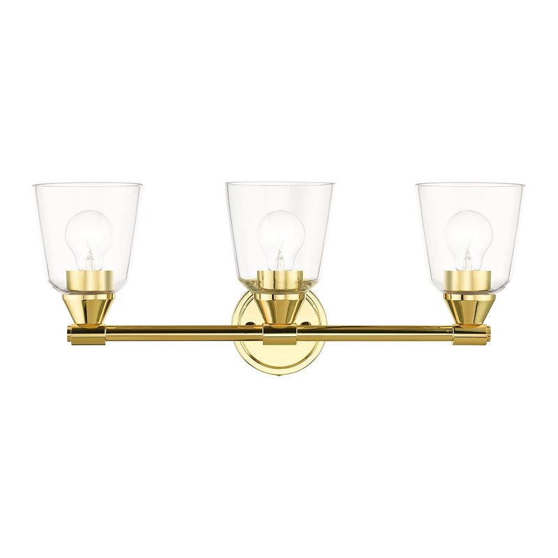 Haddington 3-Light Bath Vanity Light in Polished Brass