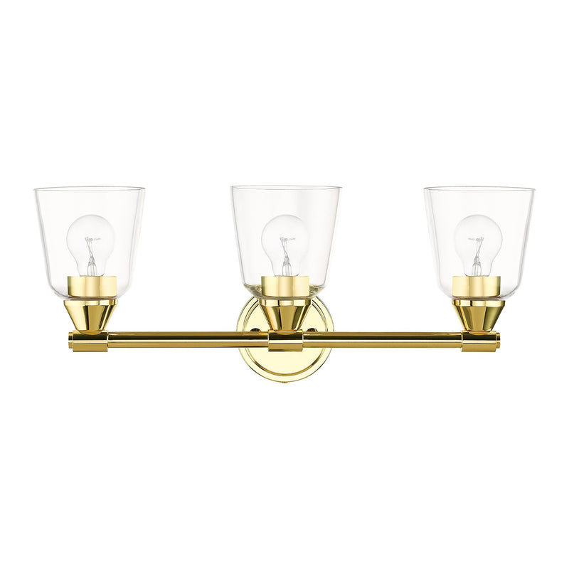 Haddington 3-Light Bath Vanity Light in Polished Brass