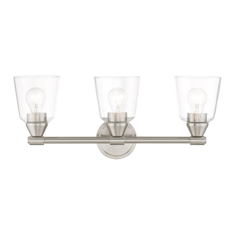 Haddington 3-Light Bath Vanity Light in Brushed Nickel