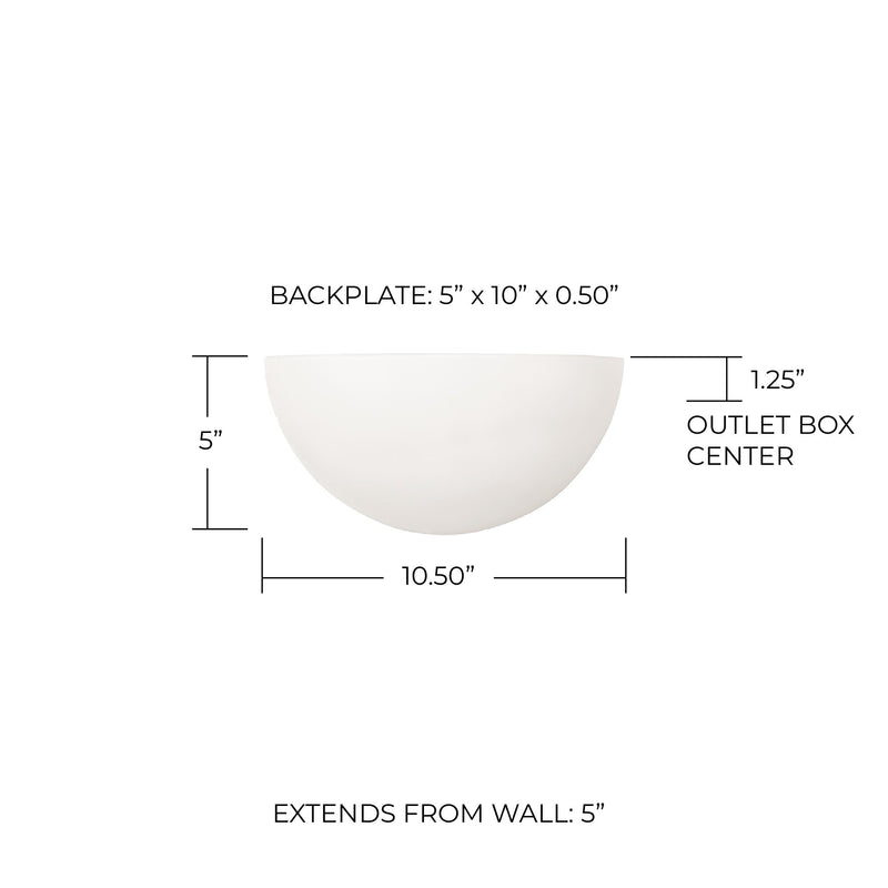 Crescent Opal Glass Wall Sconce in Warm White