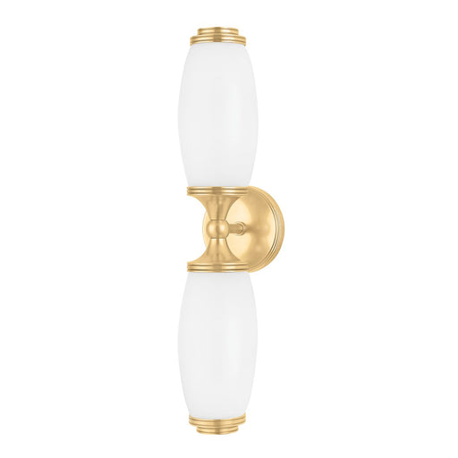 Brooke 2-Light Bath Vanity Light in Aged Brass