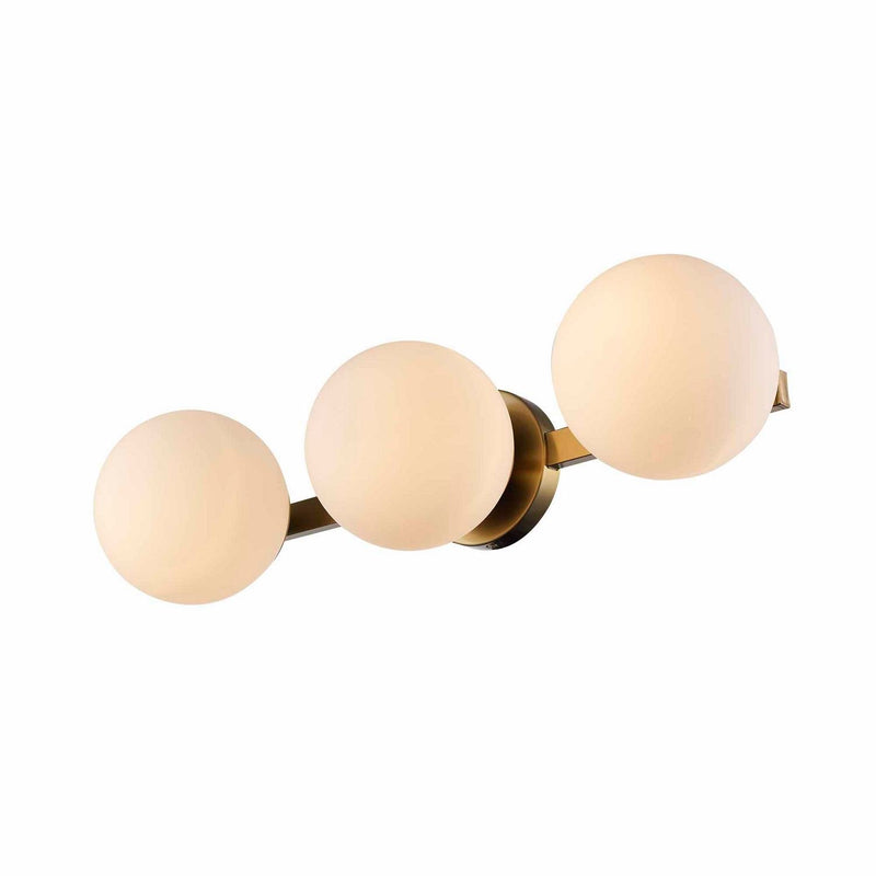 Mid-Century 3-Light 17" Vanity Light in Antique Gold