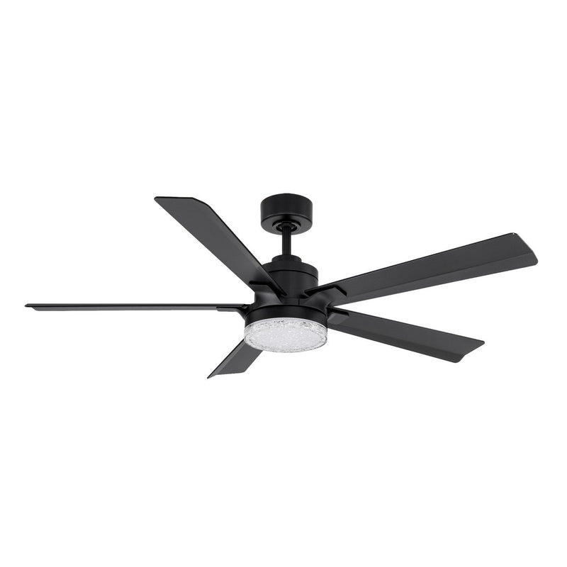 Radiant 56" Outdoor Ceiling Fan with Light in Matte Black