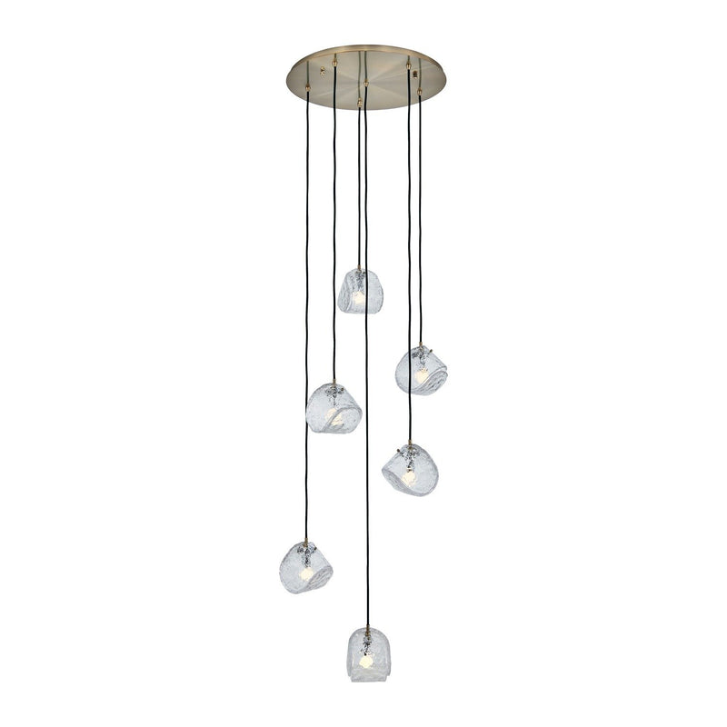 Pallina 6-Light Pendant in Winter Brass