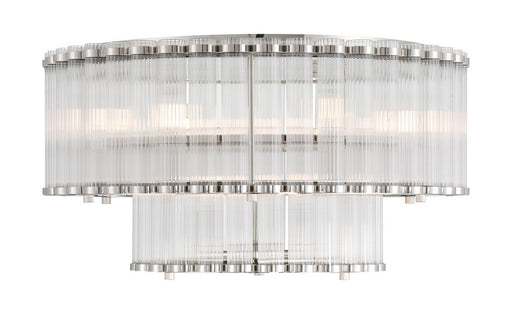 Glasbury 9-Light 23.75" Flush Mount in Polished Nickel