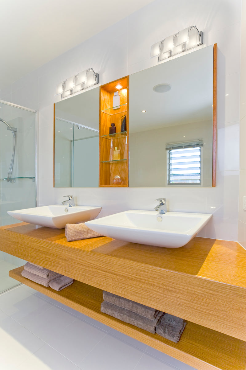 Zephyr 3 Light Vanity in Chrome in a room setting