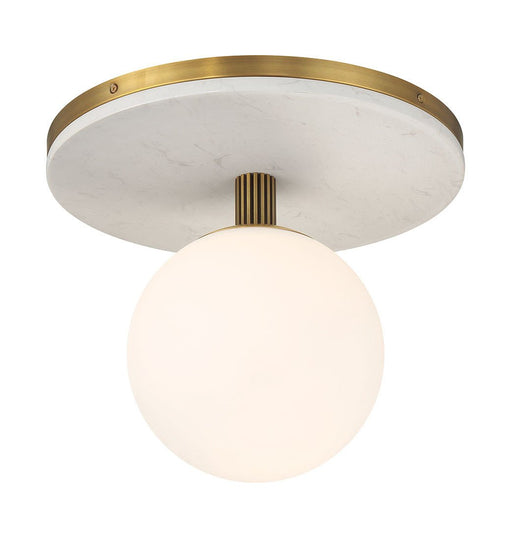 Carnagie 15" Semi-Flush Mount in Antique Brass