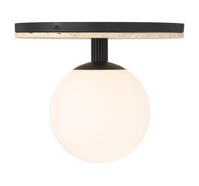 Carnagie 15" Semi-Flush Mount in Matte Black