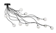 Athena 12-Light 20" Semi-Flush Chandelier in Matte Black