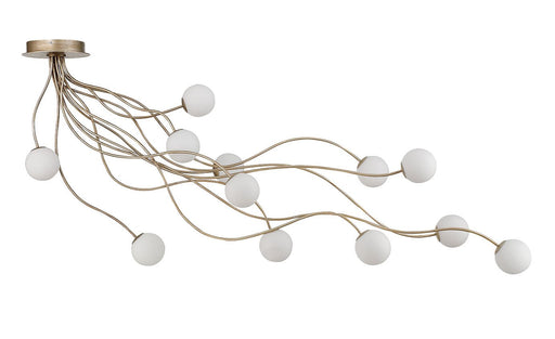 Athena 12-Light 20" Semi-Flush Chandelier in Antique Gold