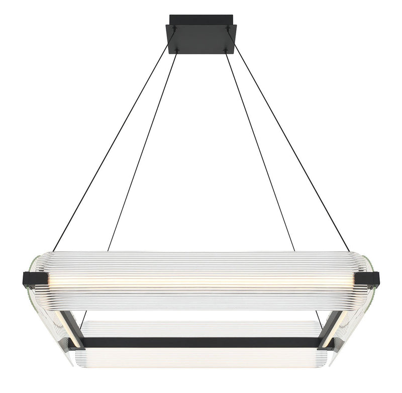 Neoness 4-Light 34" Square Pendant in Matte Black