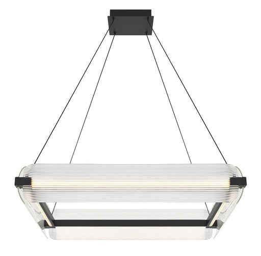 Neoness 4-Light 34" Square Pendant in Matte Black