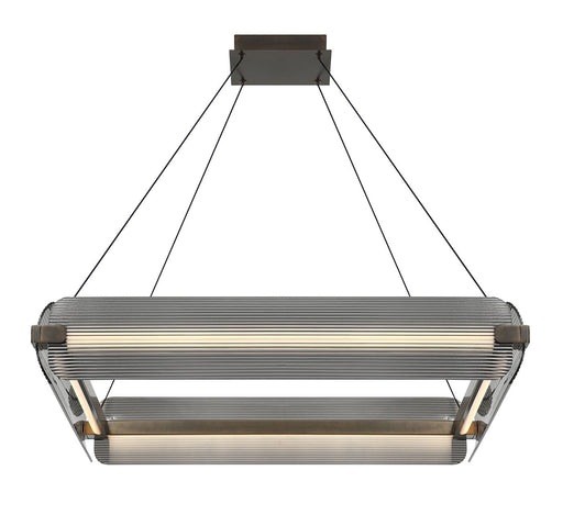 Neoness 4-Light 34" Square Pendant in Weathered Brass