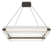 Neoness 4-Light 34" Square Pendant in Weathered Brass