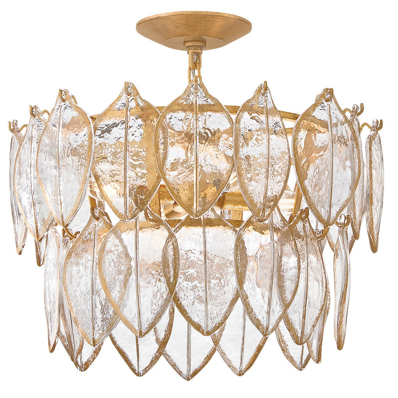 Amira 4-Light Convertible Pendant in Distressed Brass
