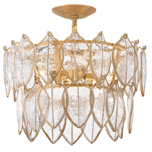 Amira 4-Light Convertible Pendant in Distressed Brass