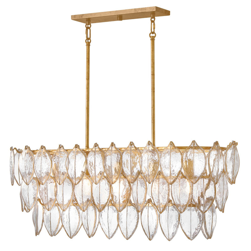 Amira 45" 5-Light Linear Pendant in Distressed Brass