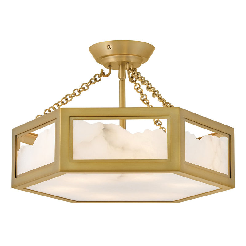 Veleta 6-Light Semi-Flush Mount in Lacquered Brass