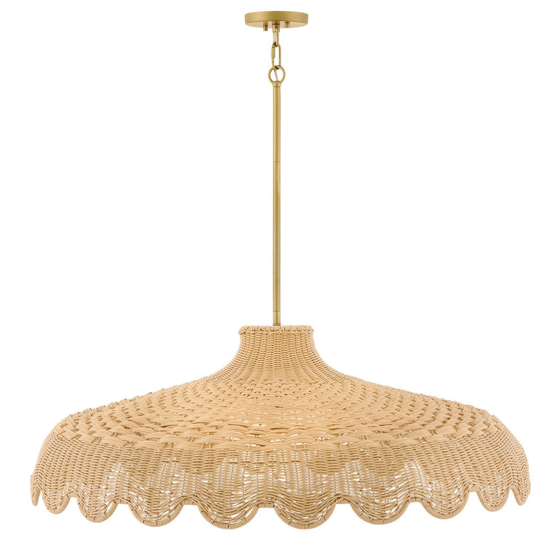 Paloma 3-Light Outdoor Pendant in Lacquered Brass