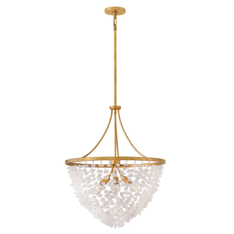 Myra 6-Light Pendant in Distressed Brass