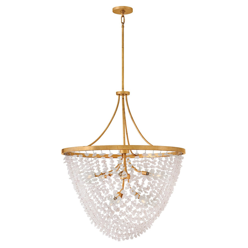 Myra 9-Light Pendant in Distressed Brass