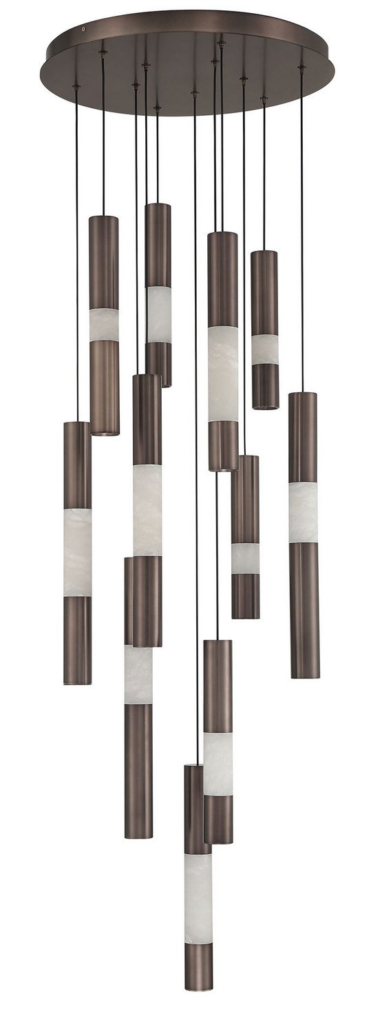 Ronda 11-Light 20" Multi-Drop Pendant in Harlow Bronze