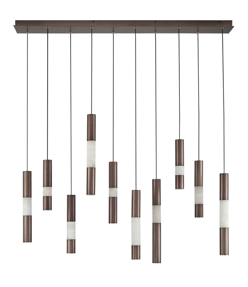 Ronda 10-Light 50" Linear Pendant in Harlow Bronze
