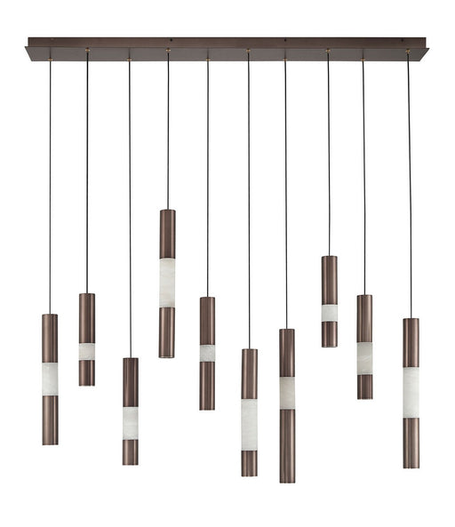 Ronda 10-Light 50" Linear Pendant in Harlow Bronze