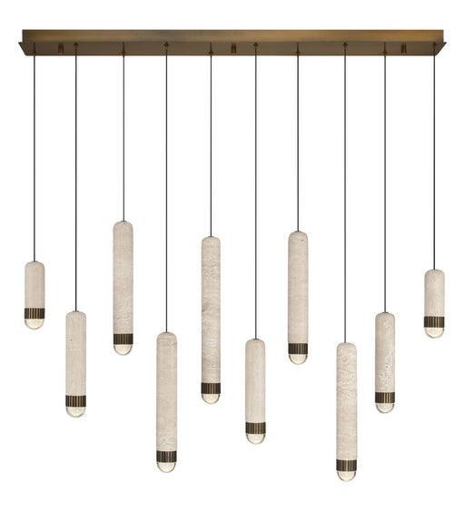 Cambre 10-Light 50" Linear Pendant in Antique Brass