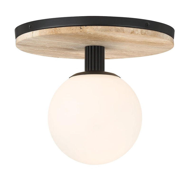 Carnagie 12" Semi-Flush Mount in Matte Black