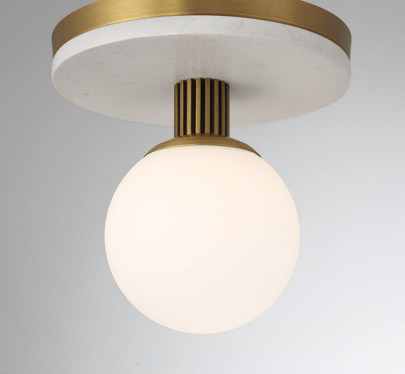 Carnagie 8" Semi-Flush Mount in Antique Brass