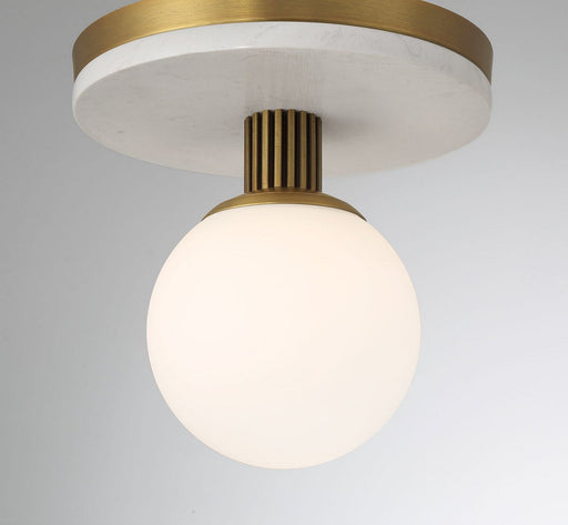 Carnagie 8" Semi-Flush Mount in Antique Brass