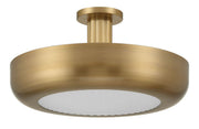 Macey 22" Semi-Flush Mount in Antique Brass
