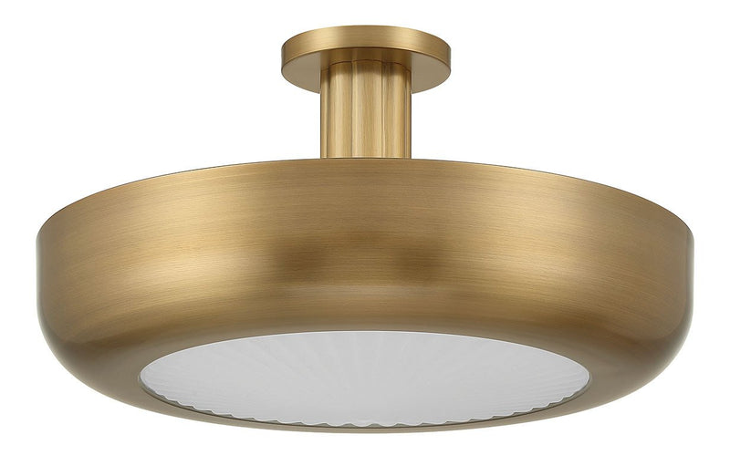 Macey 22" Semi-Flush Mount in Antique Brass