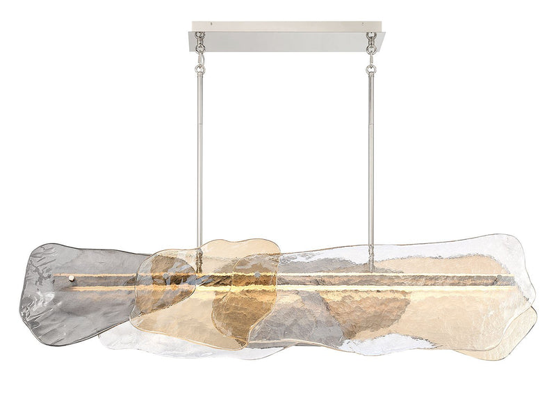 Grotto 58.25" Linear Pendant in Polished Nickel