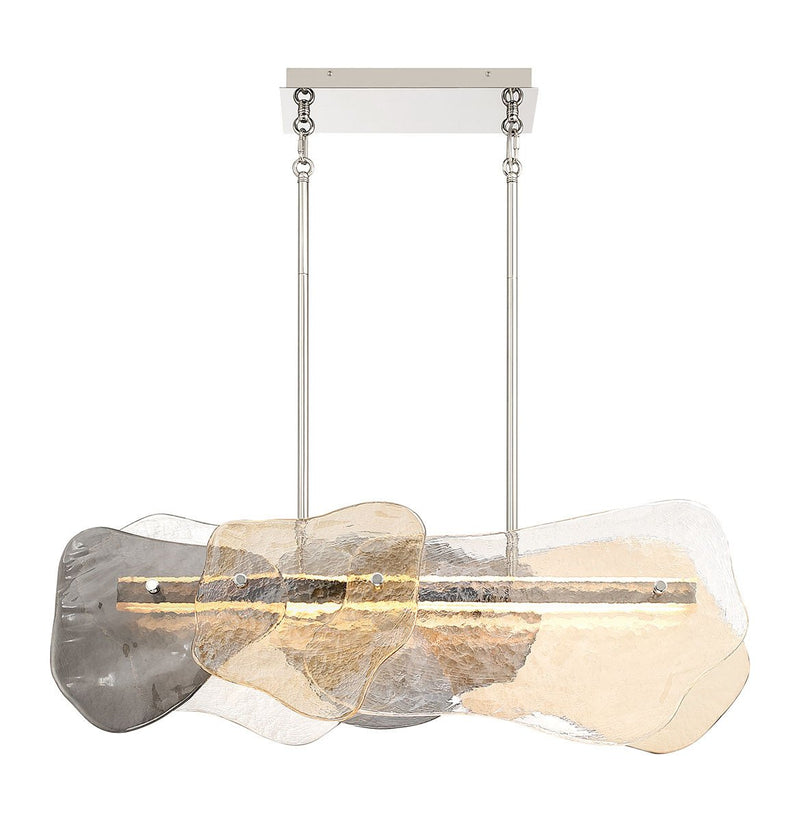 Grotto 39.5" Linear Pendant in Polished Nickel