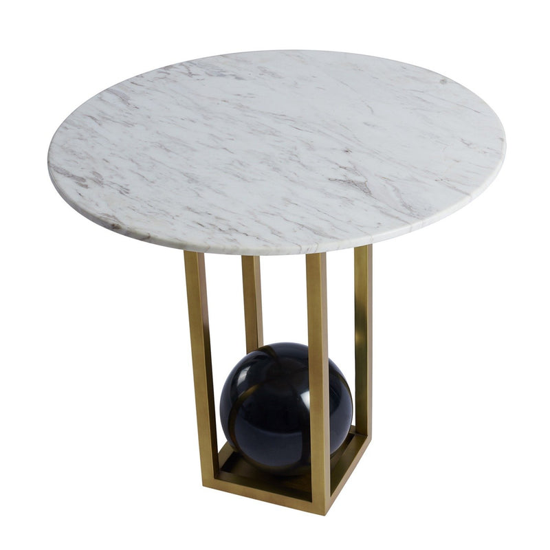 Luna Accent Table in Natural Brass
