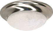 Twist and Lock 11.5" Alabaster Flush Mount in Brushed Nickel