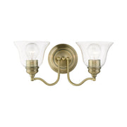 Moreland 2-Light Bath Vanity Light in Antique Brass