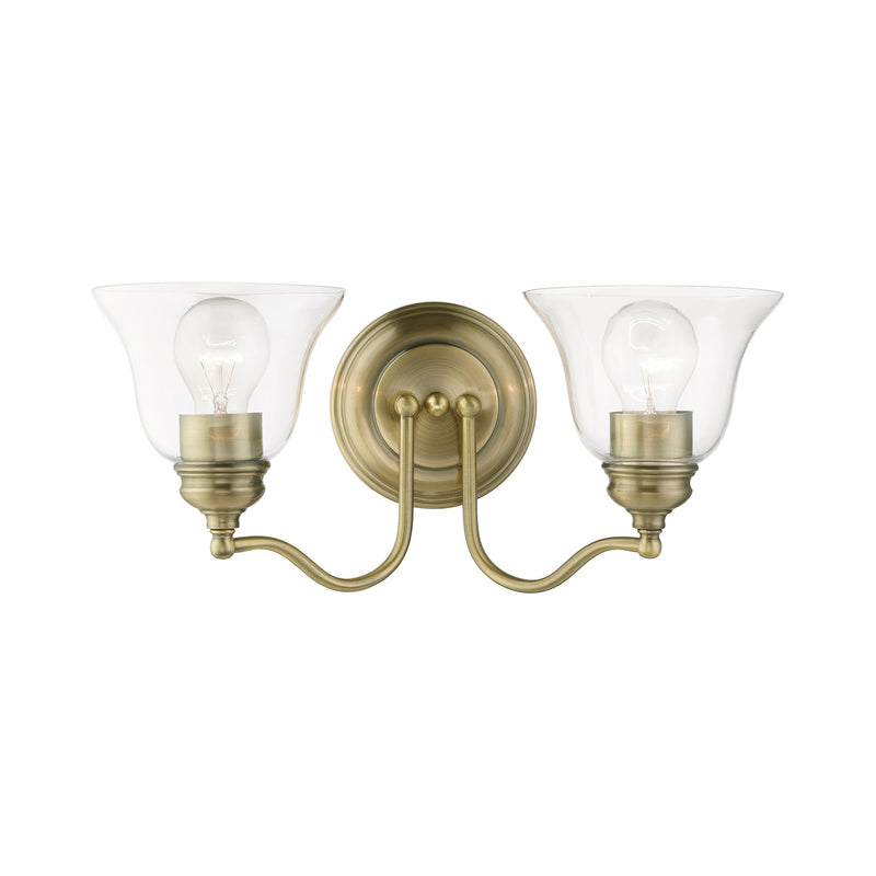 Moreland 2-Light Bath Vanity Light in Antique Brass